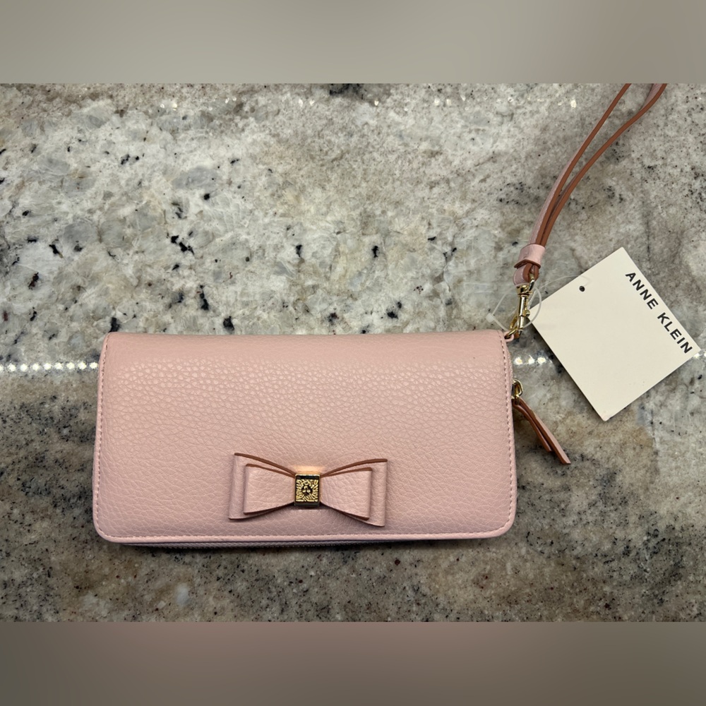 Anne Klein Pink Wallet with Bow Accent